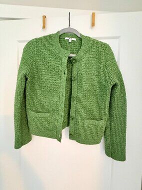 UNIQLO Green Textured Button-Front Cardigan (Like-New, S)
